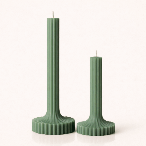 נר STRIPE עם בסיס ירוק